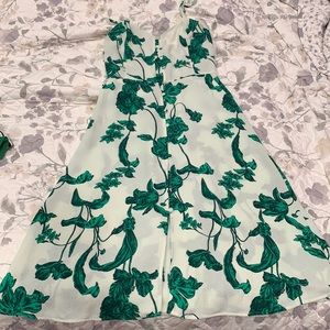 Green flowers midi dress